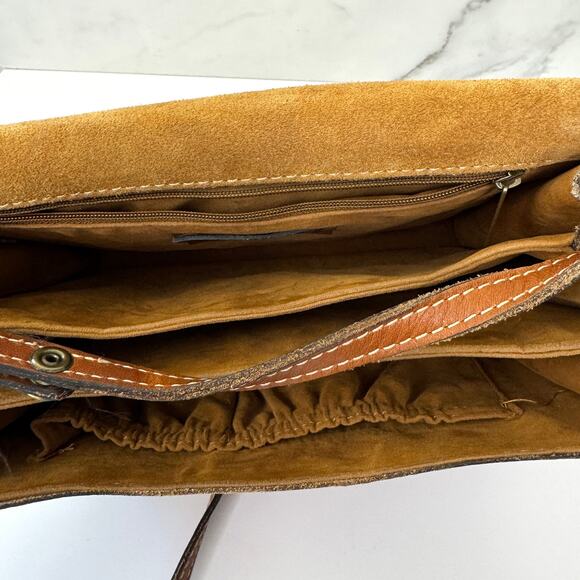 Patricia Nash Womens Van Sannio Trifold Cluth Crossbody Bag Leather Floral Red - Picture 8 of 13